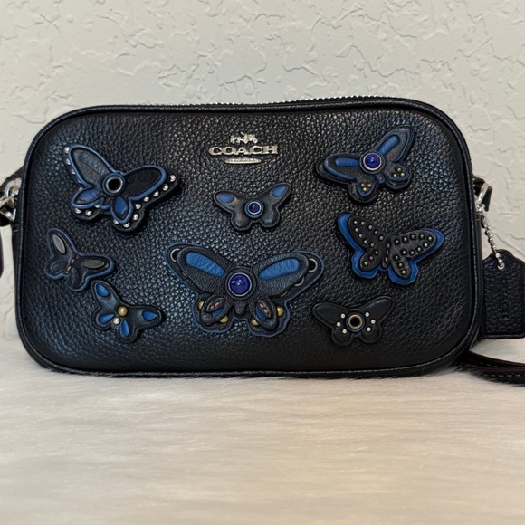 Coach Handbags - Coach Crossbody Pouch in Pebble Leather with Butterfly Appliqué
